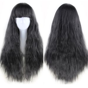 Curly Black Wig Shoulder length long For Women